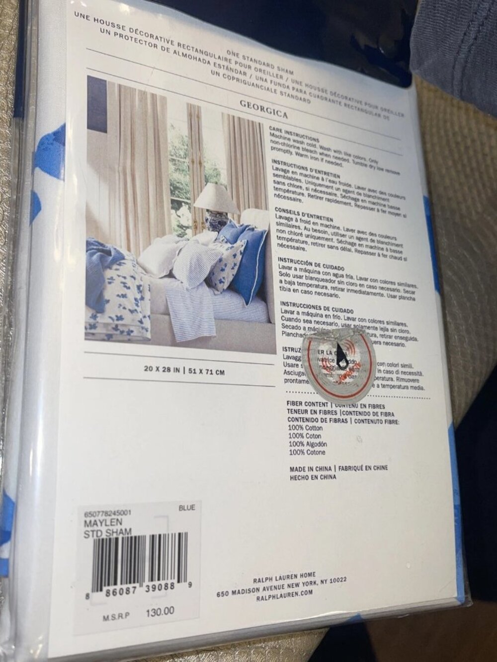Ralph Lauren GEORGICA Maylen One Standard Sham $130 NEW!